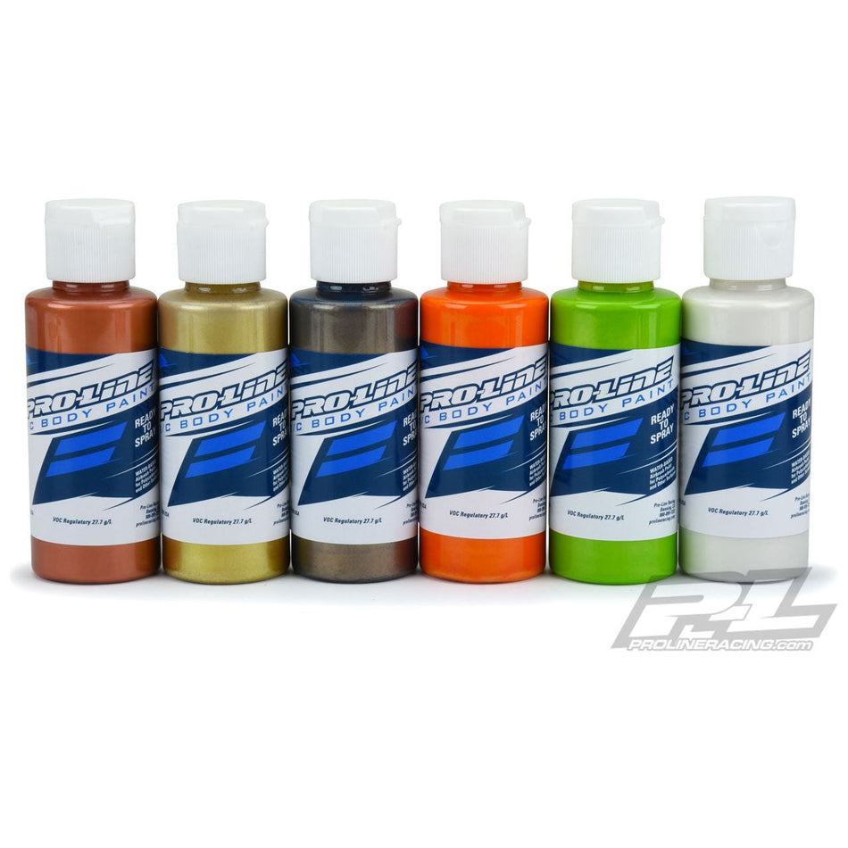 PROLINE POLYCARBONATE RC BODY PAINT - METALLIC AND PEARL COLOR SET - 6 PACK - PR6323-02