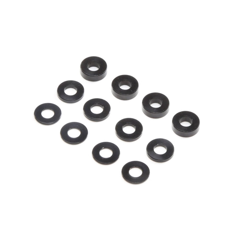 TLR TLR336007 M3 Caster Block Alum Washer Set Black 4pc 22 5.0 22X-4