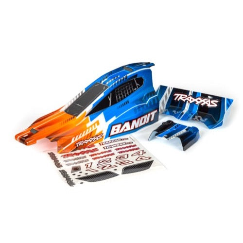 Traxxas 2450T Bandit Body and Wing Painted with Decals Applied Orange