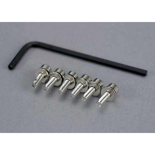 Traxxas 3159 Cap-Head Machine Hex Drive Head Machine Screws and Lock Washers 6pc with Hex Wrench