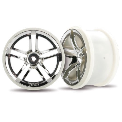 Traxxas 3774 Twin-Spoke 2.8 inch Rear Wheels Chrome