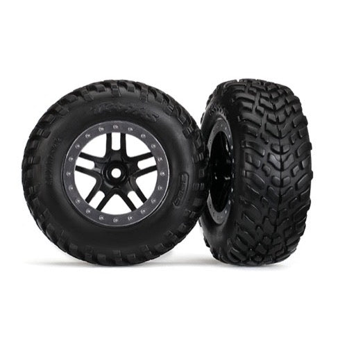 Traxxas 5890 Tyres and Wheels SCT Split-Spoke Black