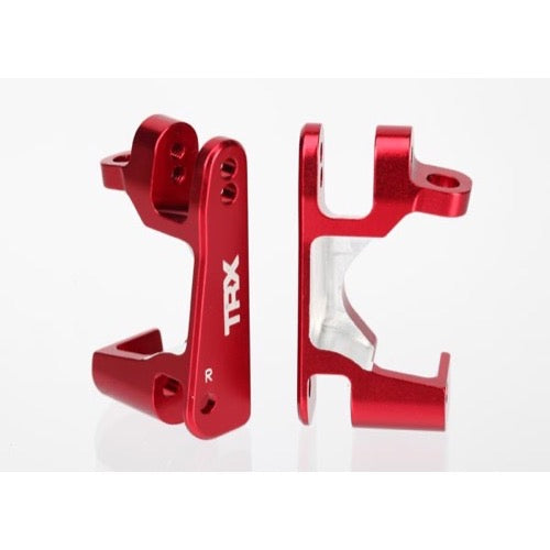 Traxxas 6832R Left and Right Caster Blocks (c-hubs) 6061-T6 Aluminium Red