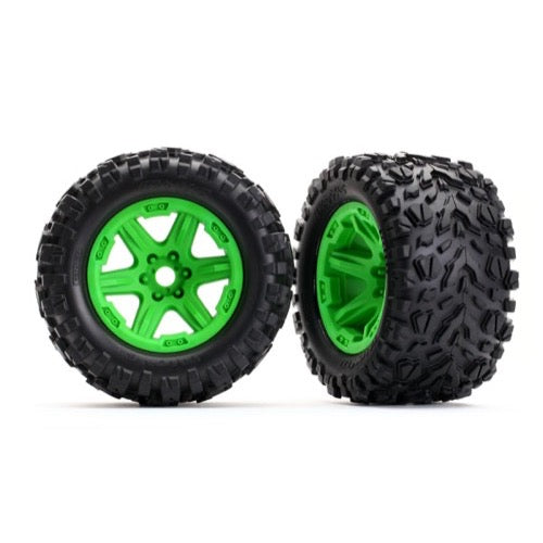 Traxxas 8672G Wheels Talon EXT Tyres Foam Inserts 2pc 17mm Splined Green