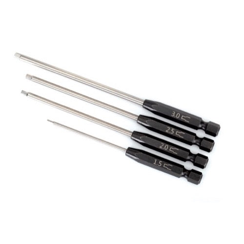 Traxxas 8715X Speed Bit Set Hex Driver Straight 1.5mm 2.0mm 2.5mm 3.0mm 1/4in Drive 4pc