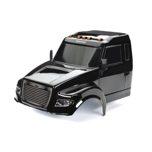 Traxxas 8823X TRX-6 Ultimate RC Hauler Body Black Painted with Decals Applied Includes Light Housings and Side Mirrors