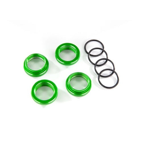 Traxxas 8968G Spring Retainer Adjuster GT-Maxx Shocks Green Anodised Aluminium 4pc