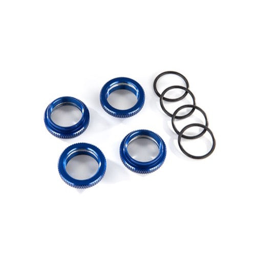 Traxxas 8968X Spring Retainer Adjuster GT-Maxx Shocks Blue Anodised Aluminium 4pc