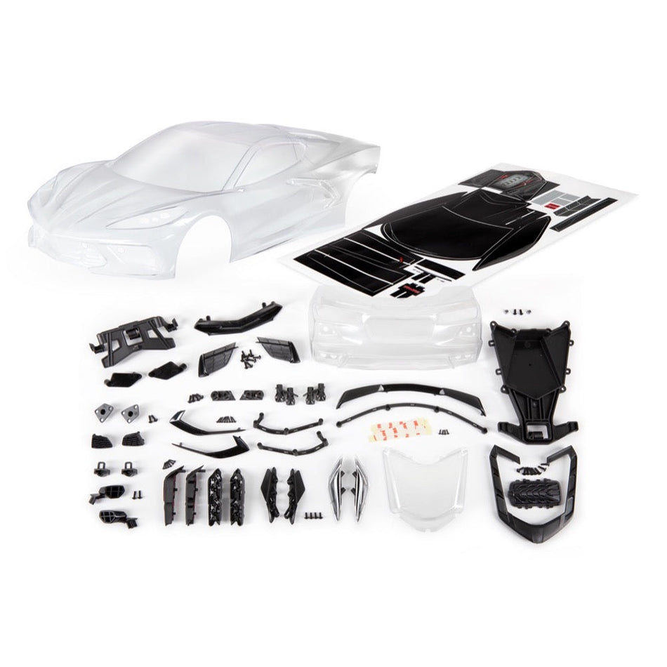 Traxxas 9311 Chevrolet Corvette Stingray Body Clear with Decal Sheet