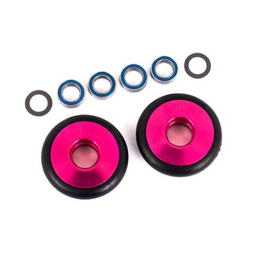 Traxxas 9461P Wheelie Bar Wheels 6061-T6 Aluminium Pink 2pc