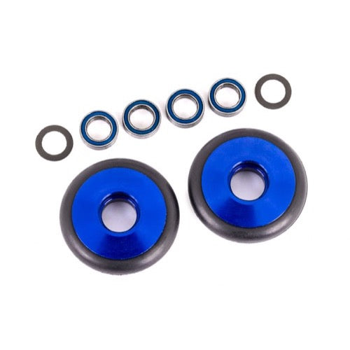 Traxxas 9461X Wheelie Bar Wheels 6061-T6 Aluminium Blue 2pc