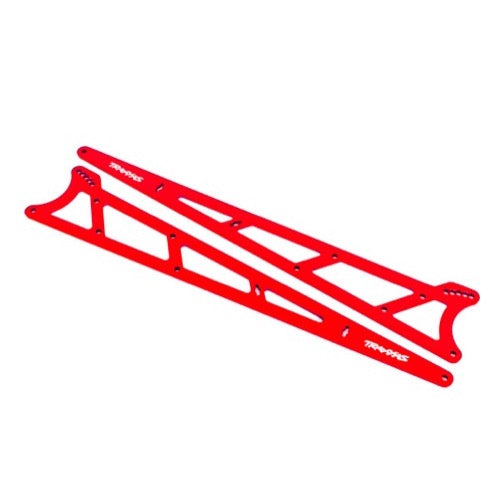 Traxxas 9462R Aluminium Wheelie Bar Side Plates Red 2pc