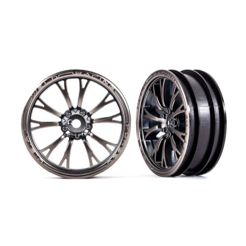 Traxxas 9472A Front Weld Satin Black Chrome Wheels 2pc