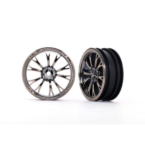 Traxxas 9472X Front Weld Black Chrome Wheels 2pc