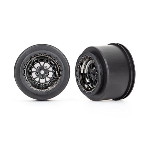 Traxxas 9473X Rear Weld Black Chrome Wheels 2pc