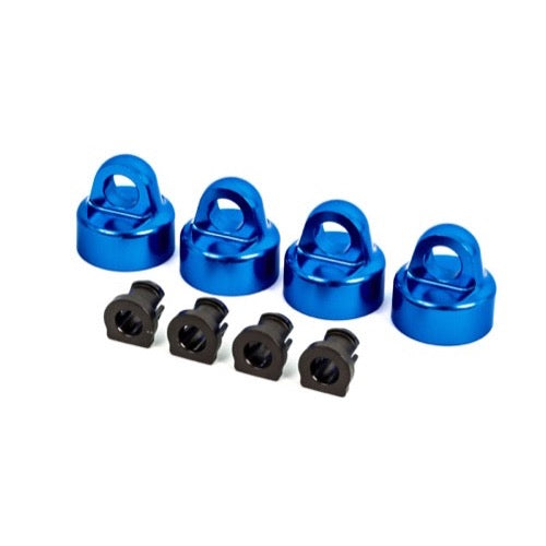 Traxxas 9664X Shock Caps 4pc Aluminium Blue Anodised