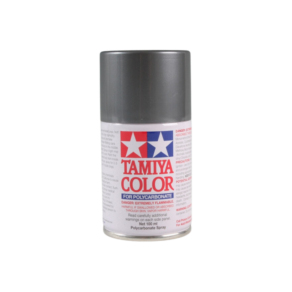 Tamiya PS-63 Bright Gun Metal Polycarbonate Spray Paint 100ml 86063