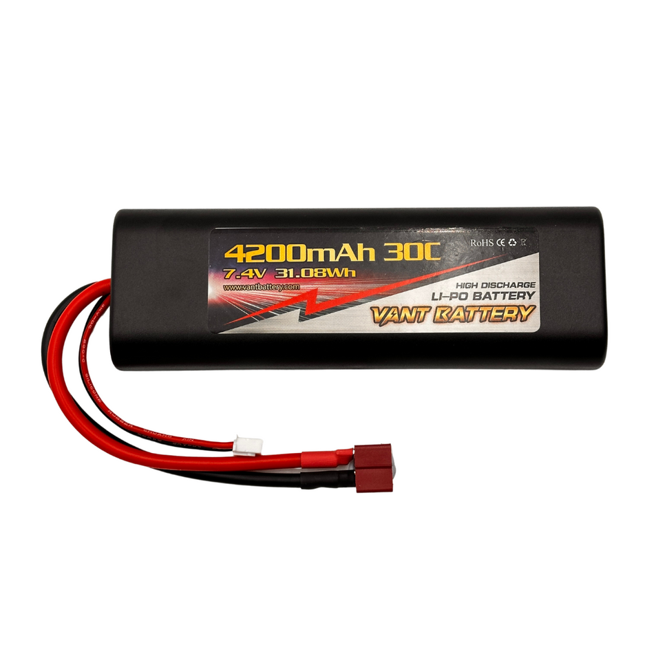 Vant 2s 4200mAh 30c 7.4v LiPo Battery Round Pack w/ Deans