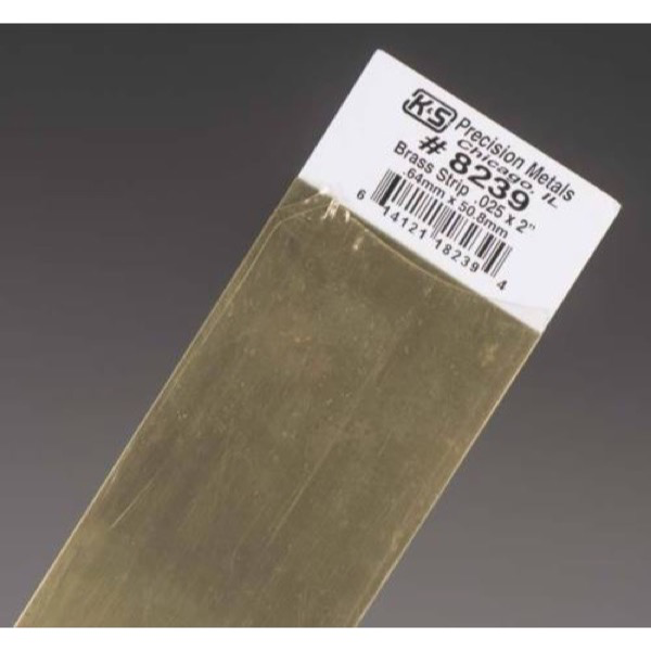 K&S Metals 8239 0.025 x 2 Brass Sheet