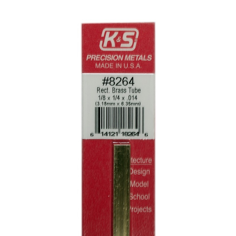 K&S Metals 8264 1/8 x 1/4 x 12L Brass Rectangle Rod