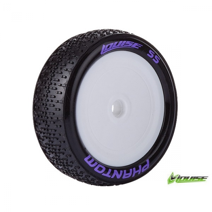 Louise 3184SWLF E-Phantom 2WD Front Tire Soft White Rim Losi Front 2pc