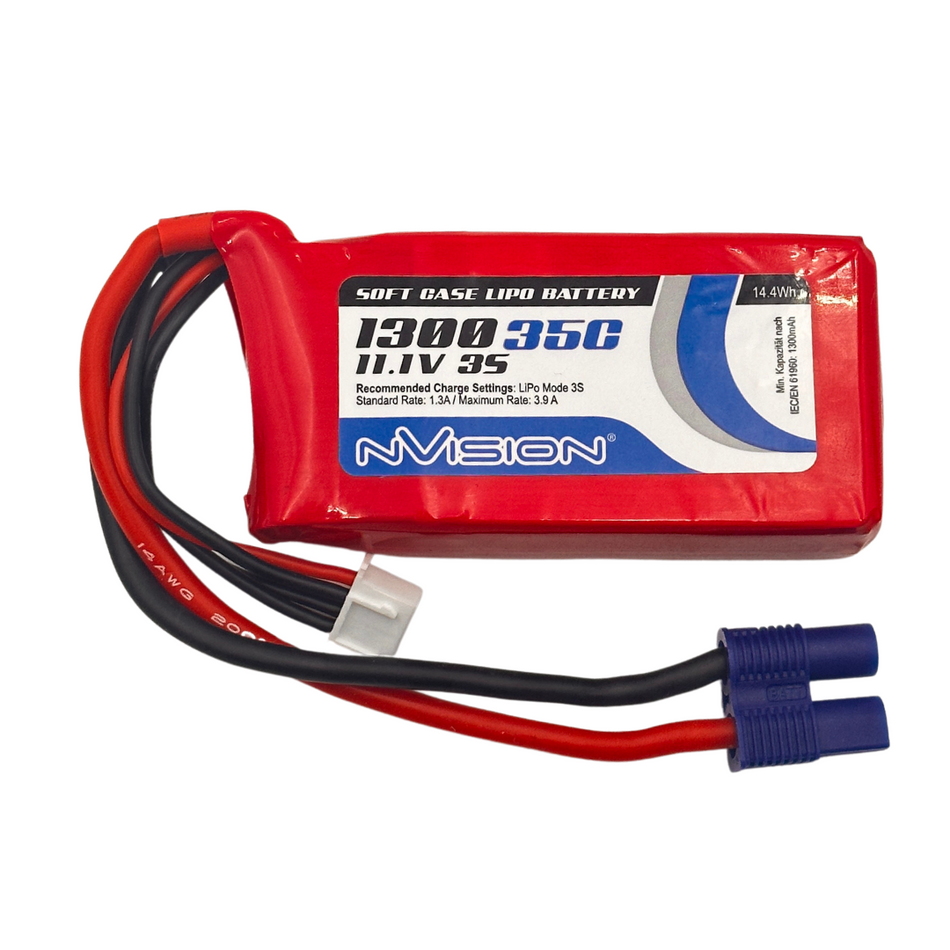 nVision 1300mAh LiPo 3S 11.1V 35C w/ EC3 1857