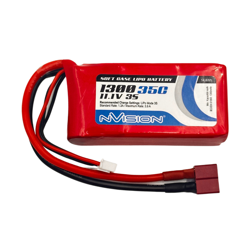 nVision 1300mAh LiPo 3S 11.1V 35C w/ Deans 1857