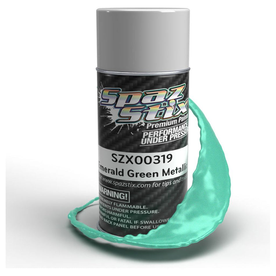 Spaz Stix Emerald Green Metallic Paint, Aerosol 3.5oz 104ml Can SZX00319