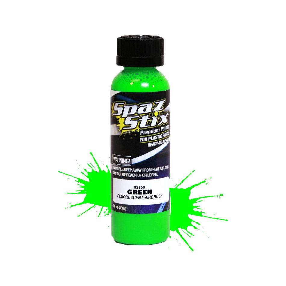 Spaz Stix Green Fluorescent Airbrush Ready Paint, 2oz 59ml Bottle SZX02150