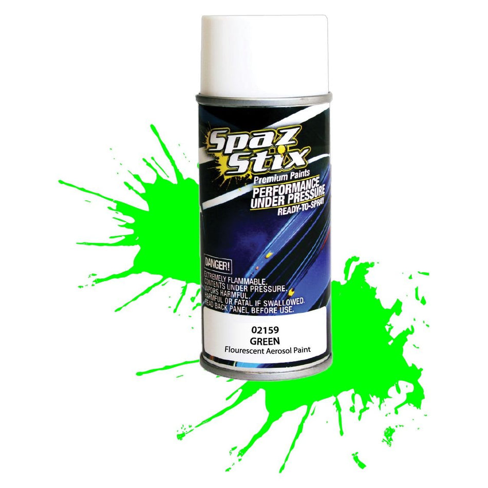 Spaz Stix Green Fluorescent Paint, Aerosol 3.5oz 104ml Can SZX02159