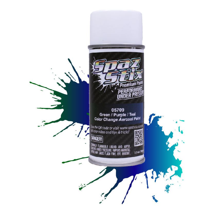 Spaz Stix Color Change Green/Purple/Teal Paint, Aerosol 3.5oz 104ml Can SZX05709