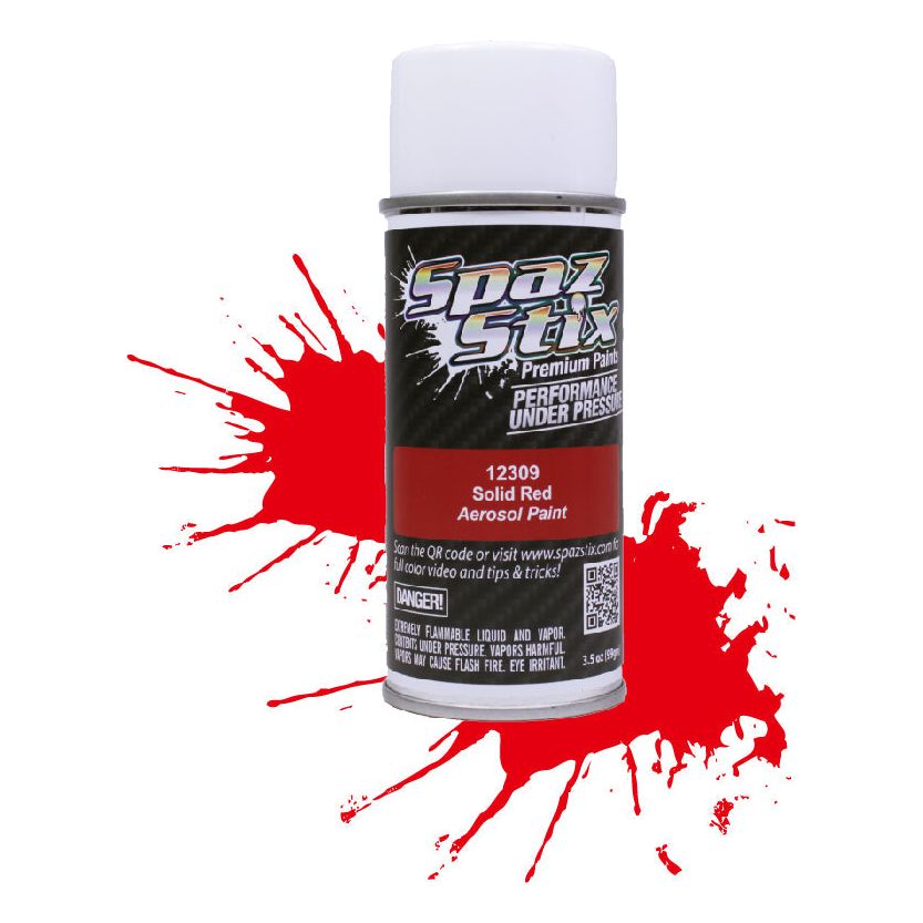 Spaz Stix Solid Red Paint, Aerosol 3.5oz 104ml Can SZX12309