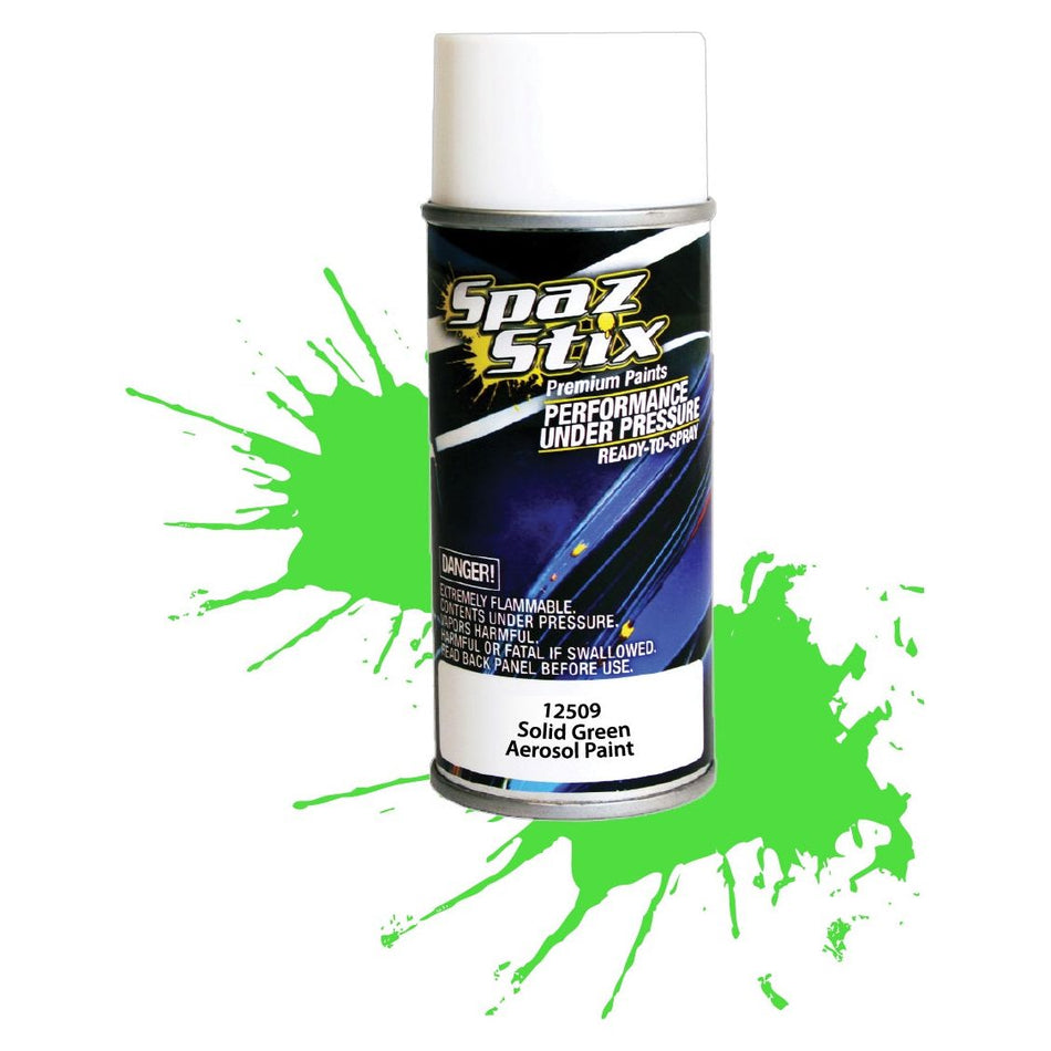 Spaz Stix Solid Green Paint, Aerosol 3.5oz 104ml Can SZX12509