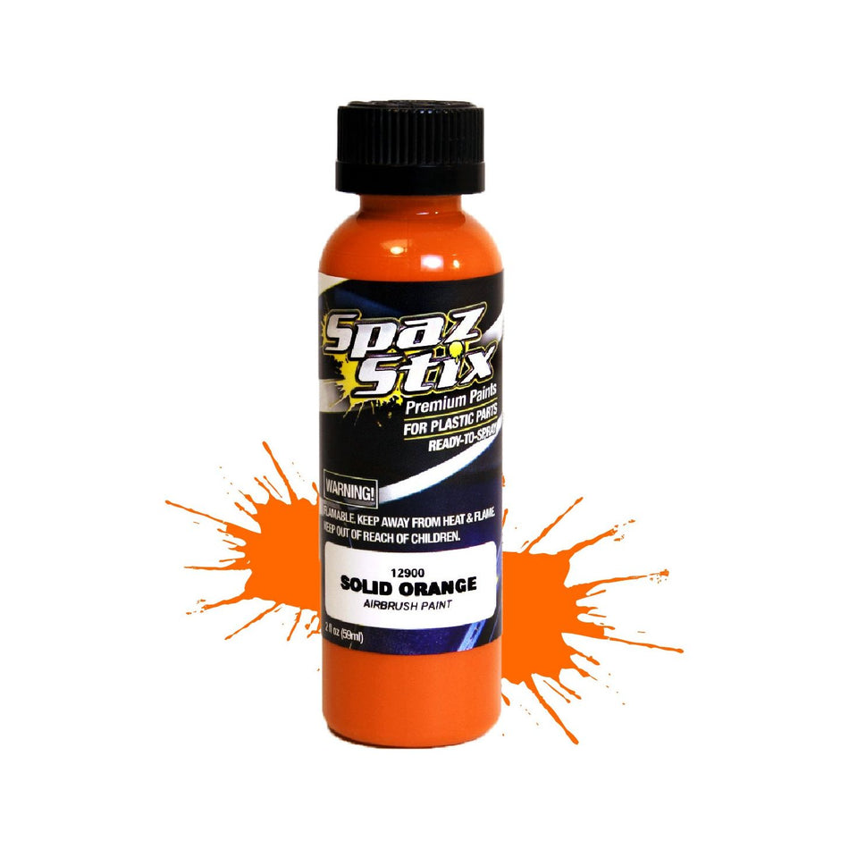 Spaz Stix Solid Orange Airbrush Ready Paint, 2oz 59ml Bottle SZX12900