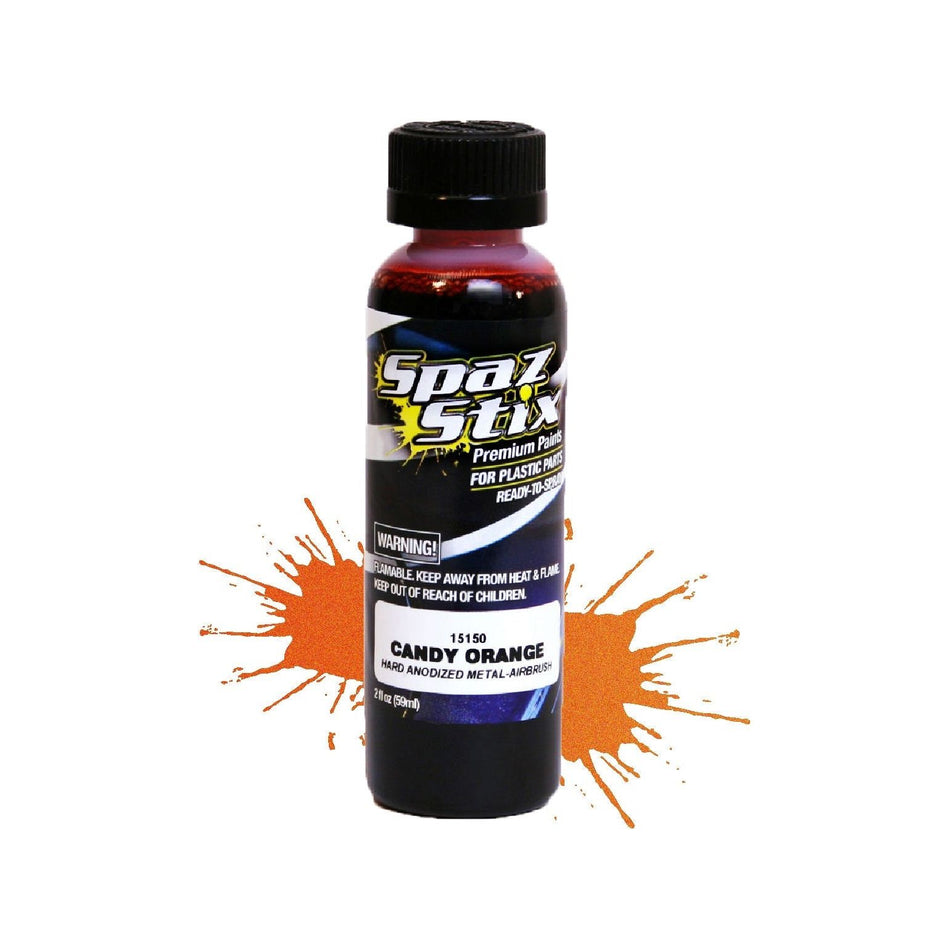 Spaz Stix Candy Orange Airbrush Ready Paint, 2oz 59ml Bottle SZX15150