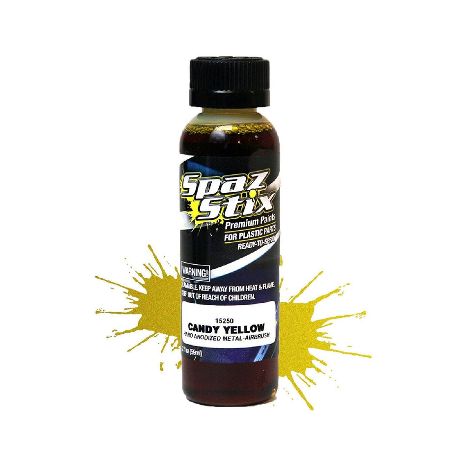 Spaz Stix Candy Yellow Airbrush Ready Paint, 2oz 59ml Bottle SZX15250