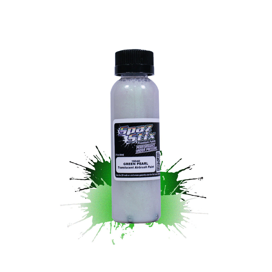 Spaz Stix Green Pearl Airbrush Ready Paint, 2oz 59ml Bottle SZX16040