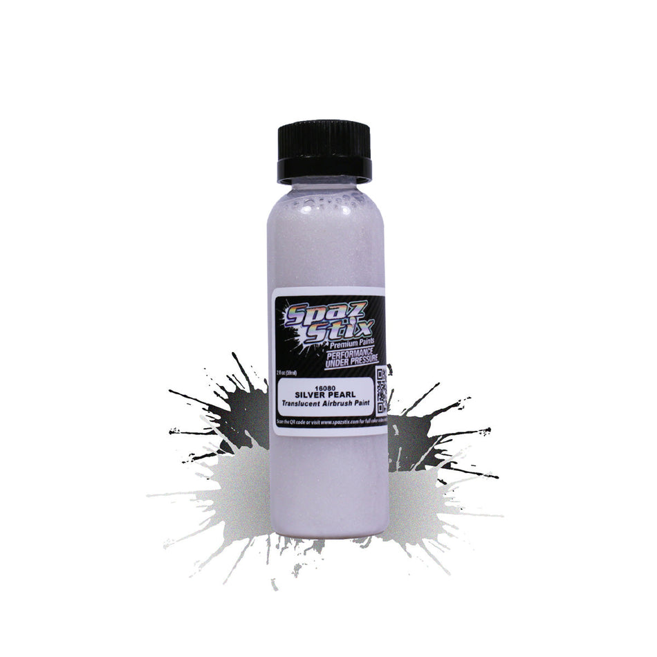 Spaz Stix Silver Pearl Airbrush Ready Paint, 2oz 59ml Bottle SZX16080