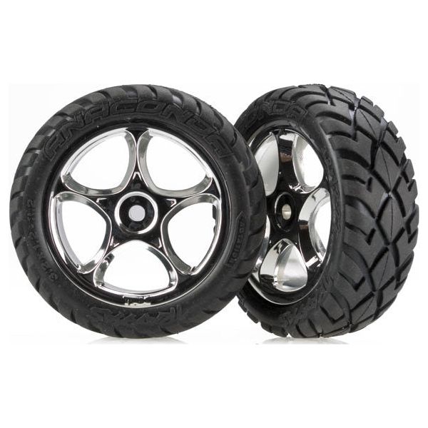 Traxxas 2.2" 1/10 Bandit Front Anaconda Tyres w/Chrome Wheels (2pcs) 2479R