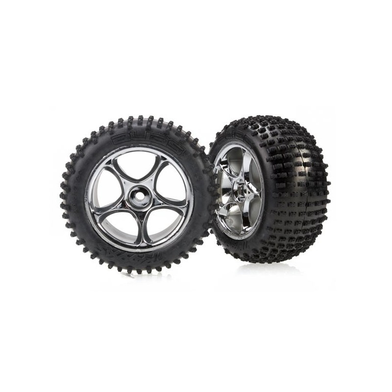 Traxxas 2470R Alias Tyres with Tracer 2.2 Chrome Wheel (assembled, glued) (R) 2pcs