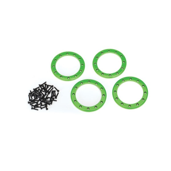 Traxxas 8168G Beadlock Rings Green 2.2in Aluminium 4pc