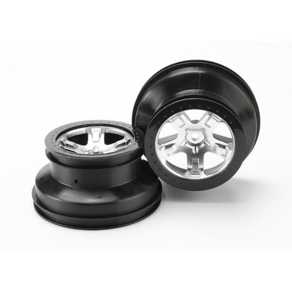 Traxxas 5872 Wheels SCT Satin Chrome 4WD Front/Rear, 2WD Rear 2pcs